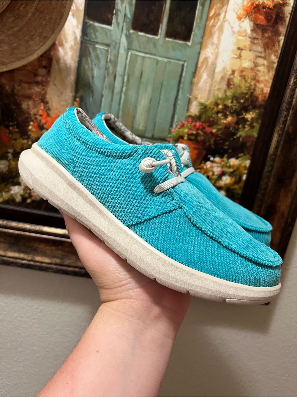 Ariat Ladies Hilo Turquoise Corduroy Shoes